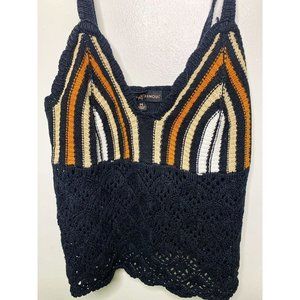 Almost Famous Medium Neutral BOHO Knit Tank Top
